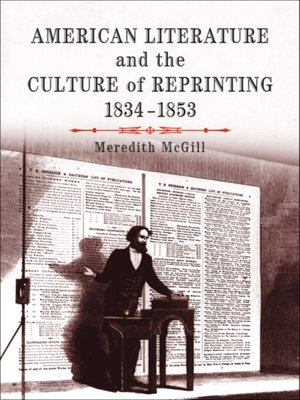 cover image of American Literature and the Culture of Reprinting, 1834-1853